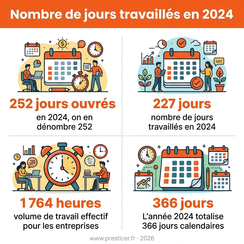 Infographie — nombre de jours travaillés en 2024